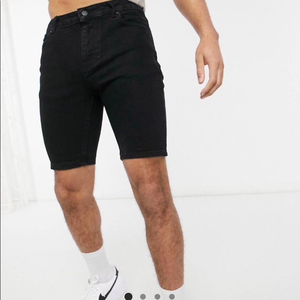 ASOS black skinny denim shorts